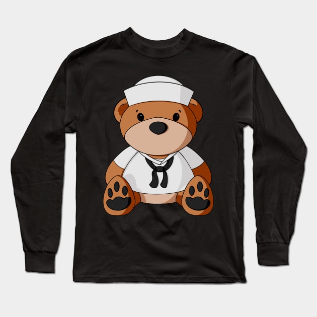 Navy Sailor Teddy Bear Long Sleeve T-Shirt by Alisha Ober Designs